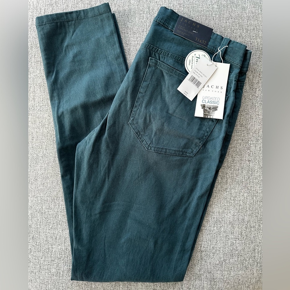 Jachs Men's Deep Green Slim Jeans